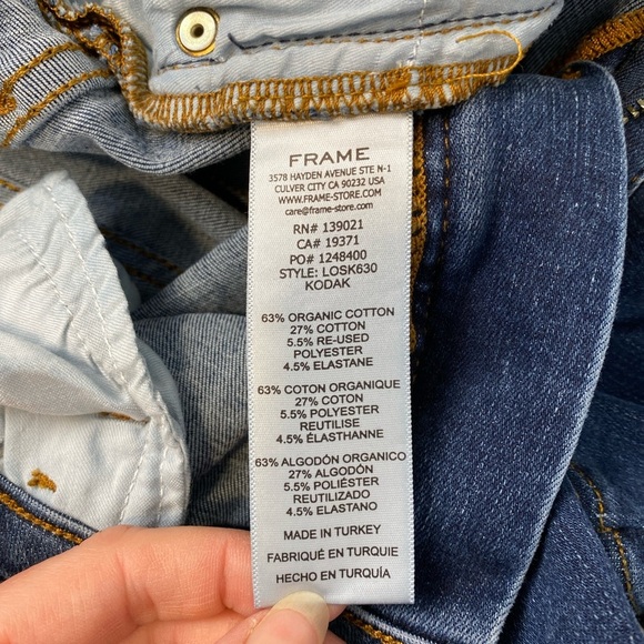 Frame High Rise Le One Skinny in Kodak Wash Sz 29 Classic Closet Staple Capsule - Picture 10 of 11